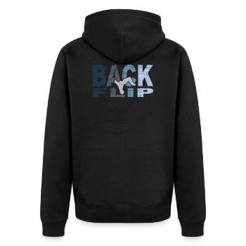 Backflip, silhouette, gift, sport, acrobatics - Unisex Premium Organic Zip Hoodie - black - Back - Nico (187cm)