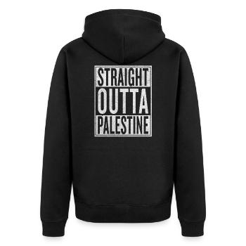 Straight Outta Palestine | Cadeau de Palestina - Veste à capuche bio Premium Unisexe - noir - Dos - Nico (187cm)