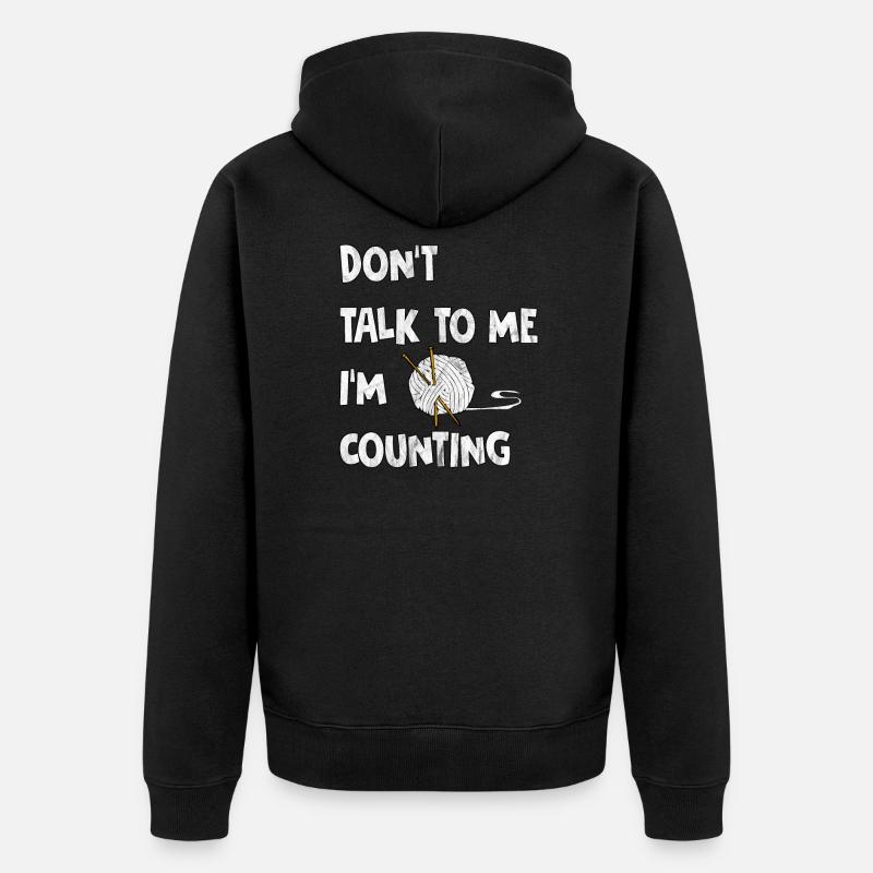 Häckeln - Lustig - Geschenkidee - Unisex Premium Bio Zip Hoodie - Schwarz