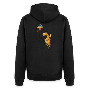 Dragon with dragon - Unisex Premium Organic Zip Hoodie - black - Back - Nico (187cm)