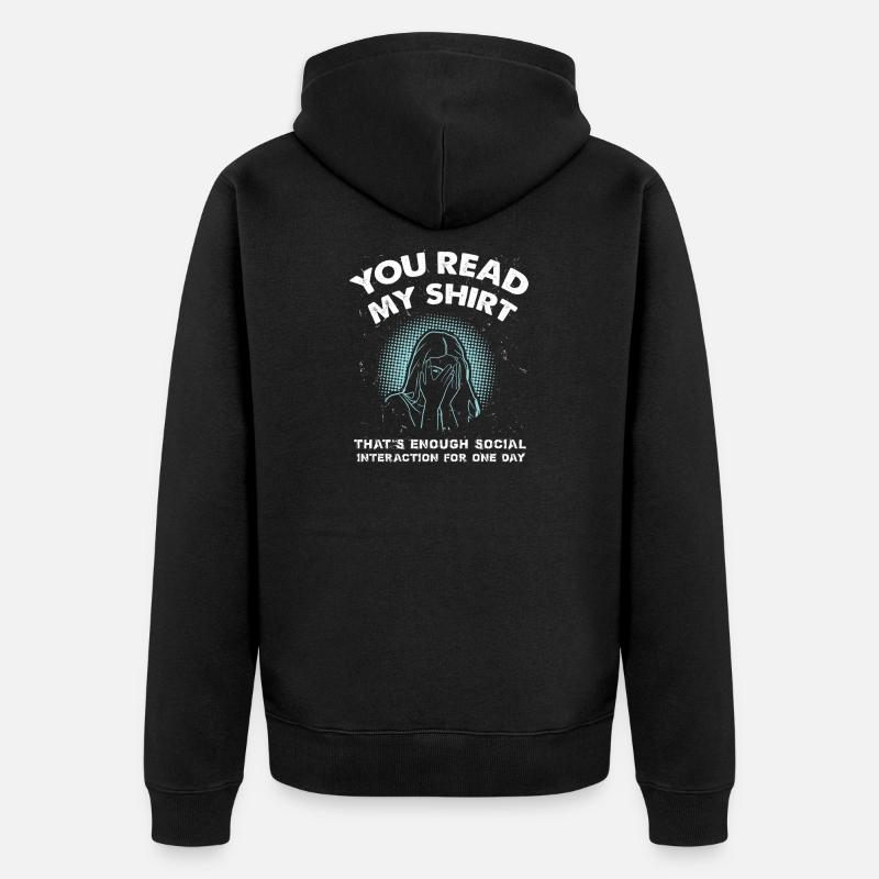 introverti - Veste à capuche bio Premium Unisexe - noir