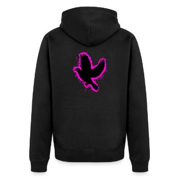 Silhouette silhouette pink and black outline - Unisex Premium Organic Zip Hoodie - black - Back - Nico (187cm)