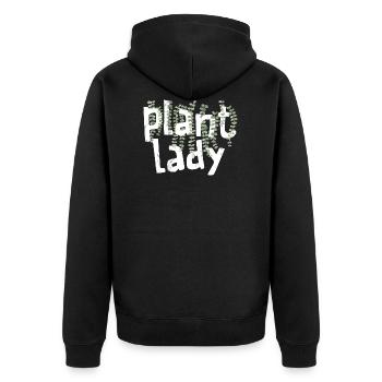 Plant Lady - Fille de jardinage - Veste à capuche bio Premium Unisexe - noir - Dos - Nico (187cm)