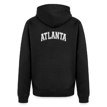 Atlanta University City USA Gift - Unisex Premium Organic Zip Hoodie - black - Back - Nico (187cm)