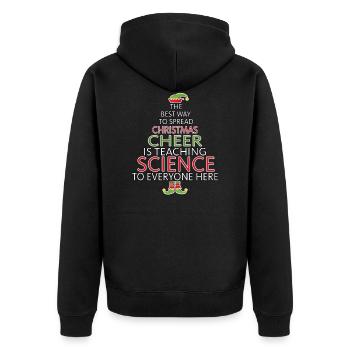 Cadeau de professeur de science Elfe de Noël - Veste à capuche bio Premium Unisexe - noir - Dos - Nico (187cm)