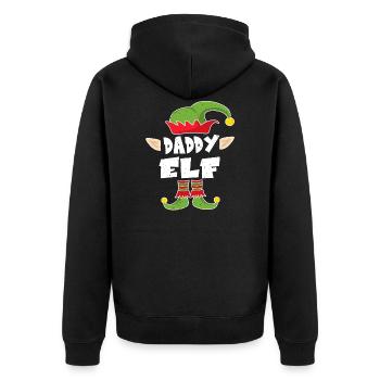 Dad Elf Christmas Gift Father Christmas - Unisex Premium Organic Zip Hoodie - black - Back - Nico (187cm)
