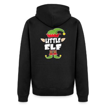 Kids Elf Gift Christmas Pajama Costume - Unisex Premium Organic Zip Hoodie - black - Back - Nico (187cm)