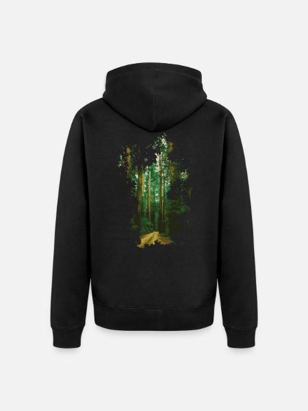 Forest - Unisex Premium Organic Zip Hoodie - black