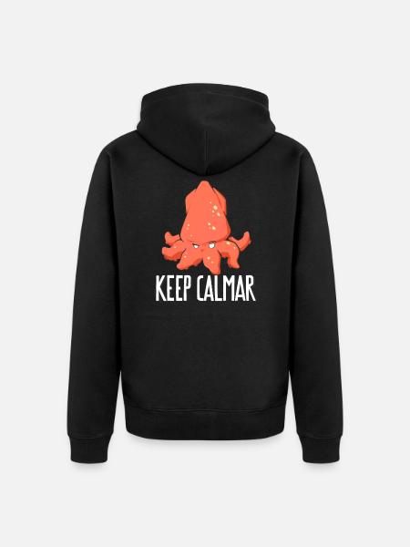 keep squid - Unisex Premium Organic Zip Hoodie - black