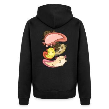 Axolotl - Unisex Premium Organic Zip Hoodie - black - Back - Nico (187cm)