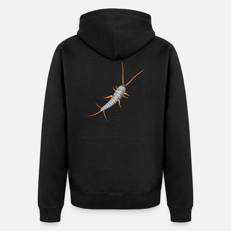 Silberfischchen, Lepisma saccharina, silverfish - Unisex Premium Bio Zip Hoodie - Schwarz