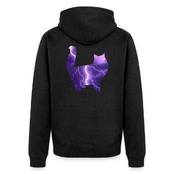 Chat chat flash lune étoiles cadeau - Veste à capuche bio Premium Unisexe - noir - Dos - Nico (187cm)