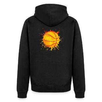 Basketball Sport Rebound Geschenke Basket - Unisex Premium Bio Zip Hoodie - Schwarz - Hinten - Nico (187cm)