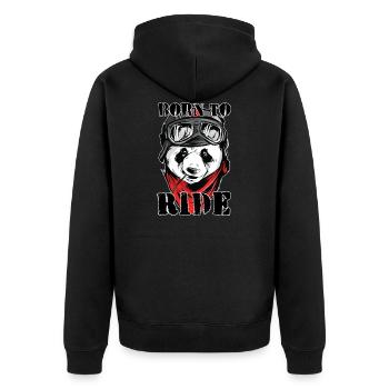 Born To Ride - Unisex Premium Bio Zip Hoodie - Schwarz - Hinten - Nico (187cm)