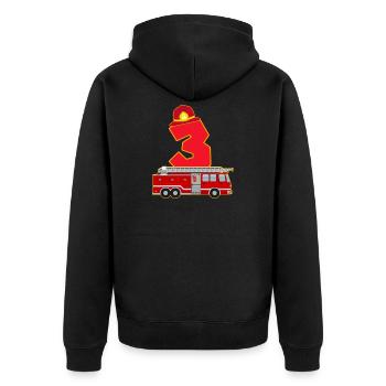 3ème anniversaire pompiers cadeau - Veste à capuche bio Premium Unisexe - noir - Dos - Nico (187cm)
