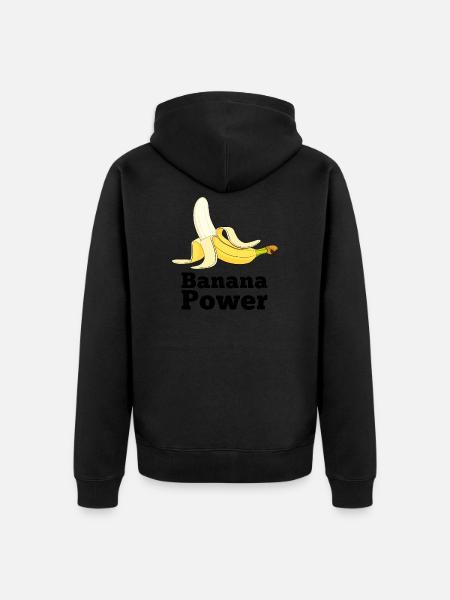 Banana, banana, bananas, banana power / power fruit - Unisex Premium Organic Zip Hoodie - black
