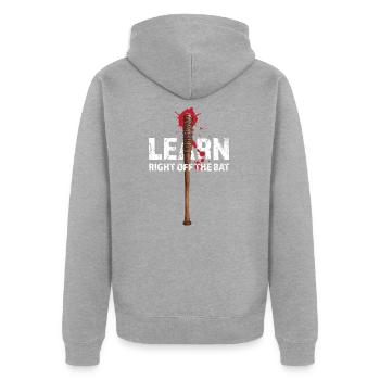 Zombies - Unisex Premium Bio Zip Hoodie - Grau meliert - Hinten - Nico (187cm)