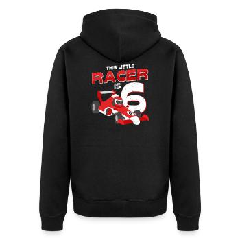 Dieser Kleine Rennfahrer Ist 6 Jahre Alt Geschenk - Unisex Premium Bio Zip Hoodie - Schwarz - Hinten - Nico (187cm)