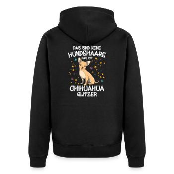 Funny Chihuahua Dog Owner Dogs Fun Gift - Unisex Premium Organic Zip Hoodie - black - Back - Nico (187cm)