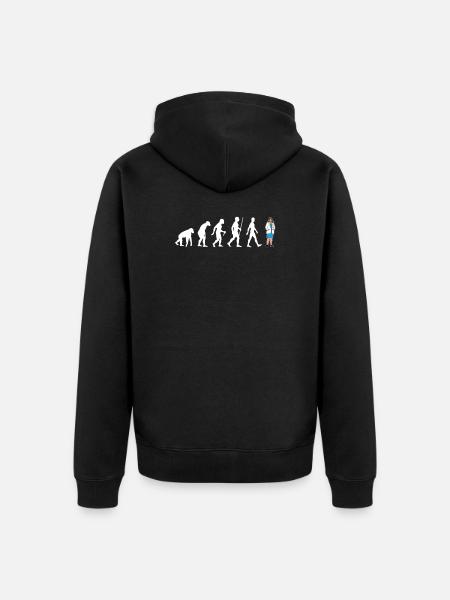 Ärztin Evolution Lustig Medizinstudentin Geschenk - Unisex Premium Bio Zip Hoodie - Schwarz