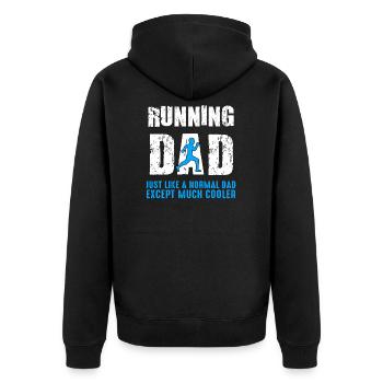 Cadeau du papa joggeur pour la course à pied - Veste à capuche bio Premium Unisexe - noir - Dos - Nico (187cm)