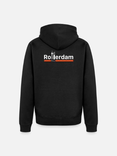Rotterdam - Unisex Premium Organic Zip Hoodie - black