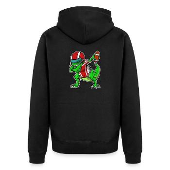 Drôle de football T-Rex Dab Dabbing dinosaures - Veste à capuche bio Premium Unisexe - noir - Dos - Nico (187cm)