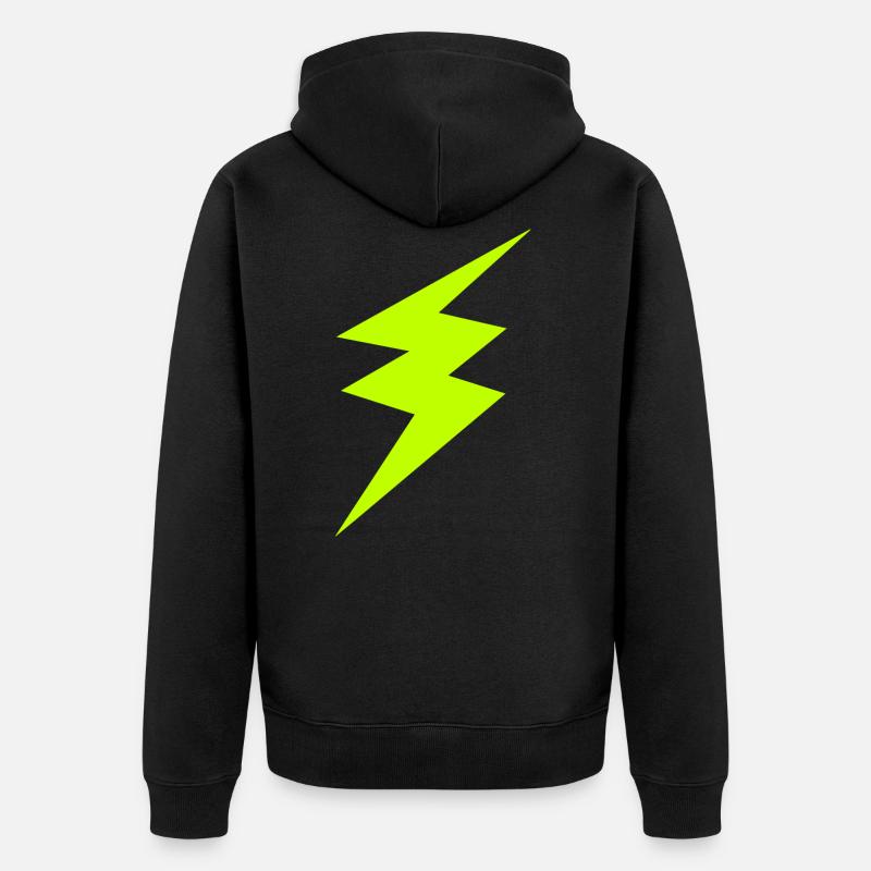 Éclair vert - Veste à capuche bio Premium Unisexe - noir