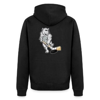 Bouledogue chien amateur de chien hockeyeur - Veste à capuche bio Premium Unisexe - noir - Dos - Nico (187cm)