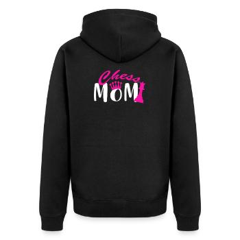 Schach Mama Schachbrett Matt Club Verein Geschenk - Unisex Premium Bio Zip Hoodie - Schwarz - Hinten - Nico (187cm)