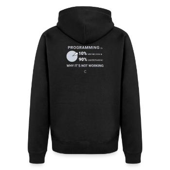 RecRight Allemagne - Les meilleurs talents informatiques - Veste à capuche bio Premium Unisexe - noir - Dos - Nico (187cm)