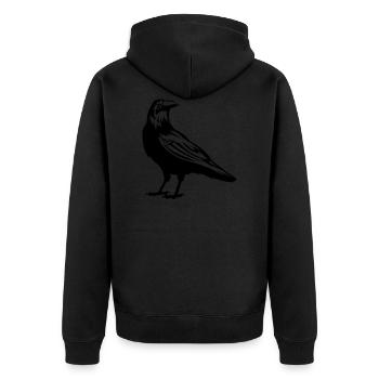 beau corbeau en noir - Veste à capuche bio Premium Unisexe - noir - Dos - Nico (187cm)