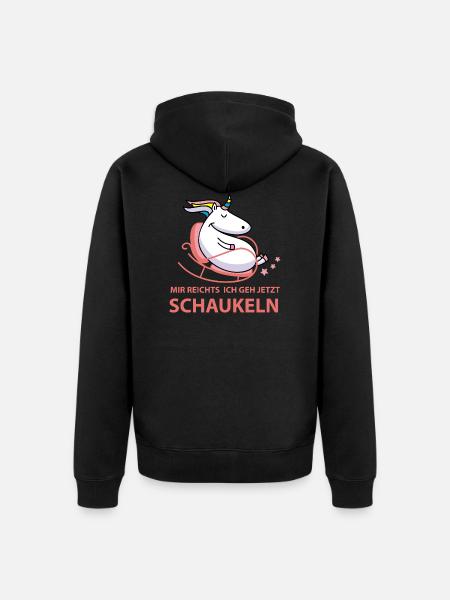 Schaukelndes Einhorn - Unisex Premium Bio Zip Hoodie - Schwarz