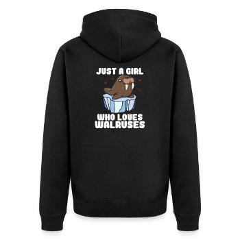 Just A Girl Who Loves Walruses Cute Walrus Costume - Unisex Premium Organic Zip Hoodie - black - Back - Nico (187cm)