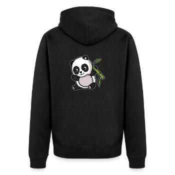 Mignon Kawaii Panda Ours - Veste à capuche bio Premium Unisexe - noir - Dos - Nico (187cm)