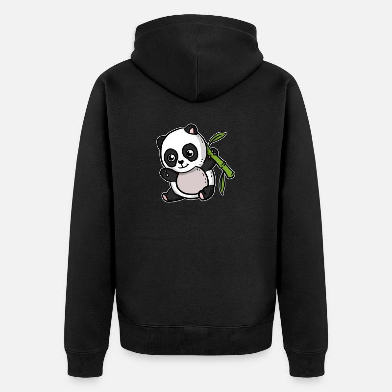 Mignon Kawaii Panda Ours - Veste à capuche bio Premium Unisexe - noir