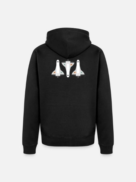 Three Space Shuttles - Unisex Premium Organic Zip Hoodie - black