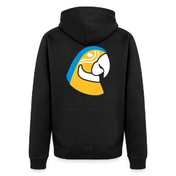 parrot - Unisex Premium Organic Zip Hoodie - black - Back - Nico (187cm)
