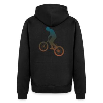 Bicycle / biker - Unisex Premium Organic Zip Hoodie - black - Back - Nico (187cm)