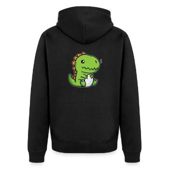 Bébé T-Rex Kawaii Cadeau de dinosaure - Veste à capuche bio Premium Unisexe - noir - Dos - Nico (187cm)