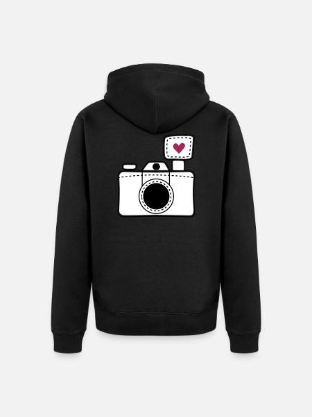 Camera love - Unisex Premium Organic Zip Hoodie - black