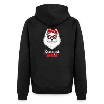 Cool Samoyed Dog Mom Dog Lover Pet Gift - Unisex Premium Organic Zip Hoodie - black - Back - Nico (187cm)