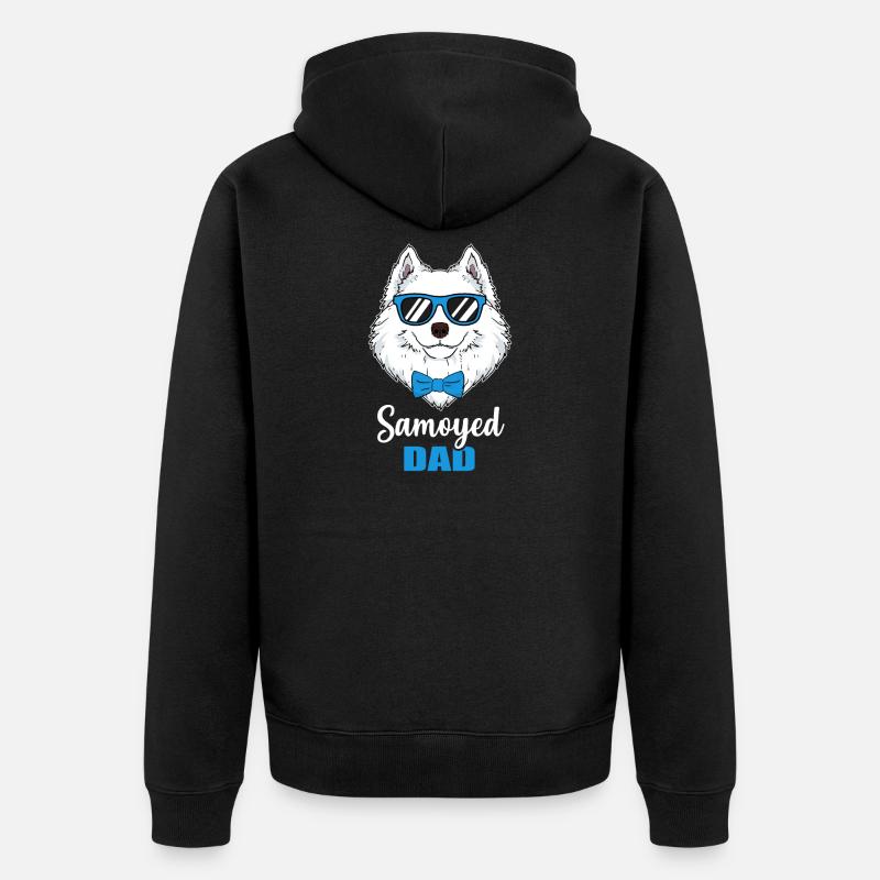Samojede chiens cadeau papa - Veste à capuche bio Premium Unisexe - noir
