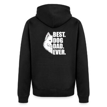 Best Dog Dad Ever Samoyed Dog Lover Pet - Unisex Premium Organic Zip Hoodie - black - Back - Nico (187cm)