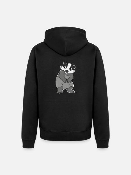 Süßer Dachs Geschenk - Unisex Premium Bio Zip Hoodie - Schwarz