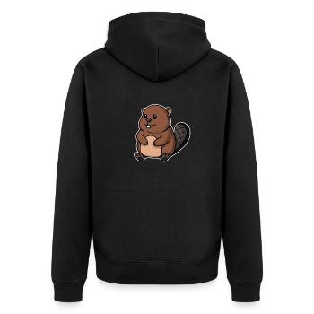 Mignon castor rongeur cadeau - Veste à capuche bio Premium Unisexe - noir - Dos - Nico (187cm)