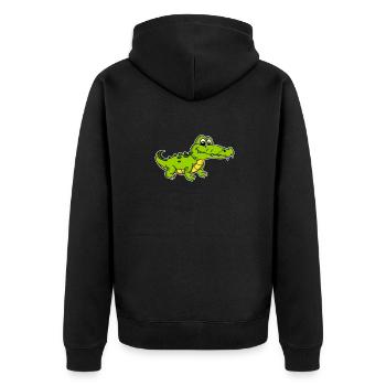 Cute Aligator Crocodile Costume Gift Idea - Unisex Premium Organic Zip Hoodie - black - Back - Nico (187cm)