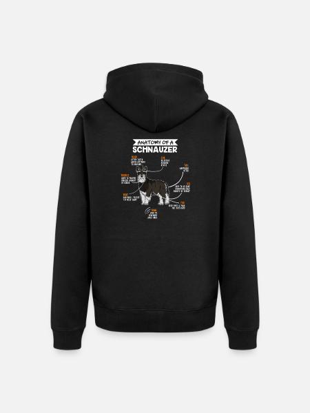 Anatomy Of A Schnauzer Dog - Unisex Premium Organic Zip Hoodie - black