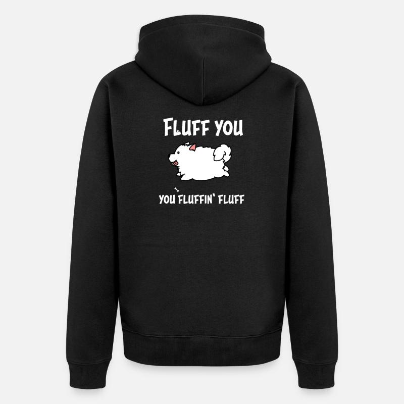 Chien Samoyède Fluff - Veste à capuche bio Premium Unisexe - noir