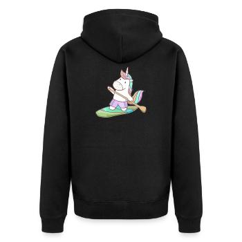 Stand up paddler stand up paddling unicorn licorne - Veste à capuche bio Premium Unisexe - noir - Dos - Nico (187cm)